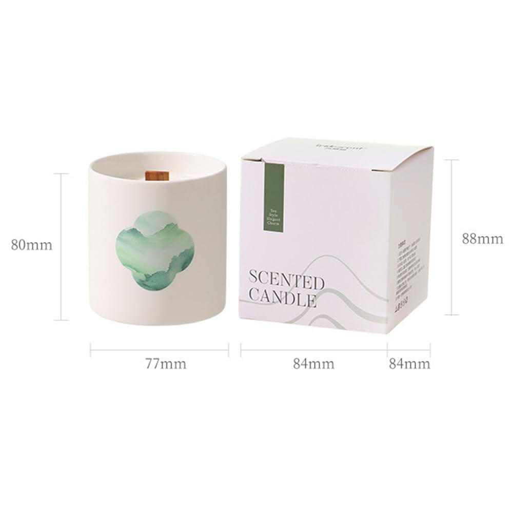 Scented Candle, Long-Lasting Aromatherapy Tea Oil Candle for Bedroom Office Décor Green 190g