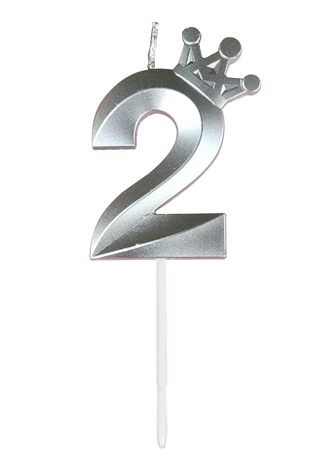 l&Wen Birthday Candles Twisted, Long Thin Spiral Candle with Holders for Wedding Party Decorations (6 Pcs, Silver Twisted Collection)