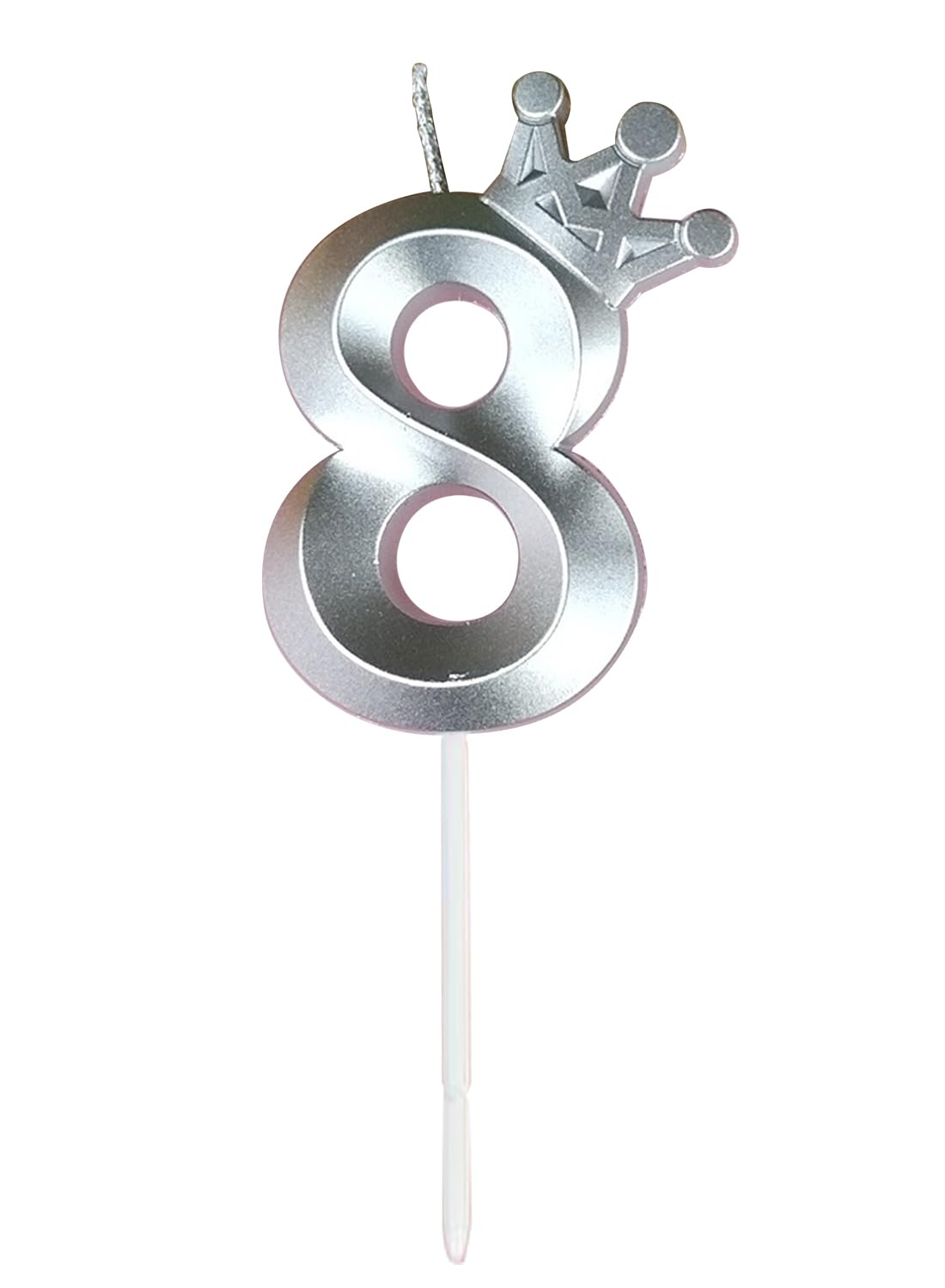 l&Wen Birthday Candles Twisted, Long Thin Spiral Candle with Holders for Wedding Party Decorations (6 Pcs, Silver Twisted Collection)