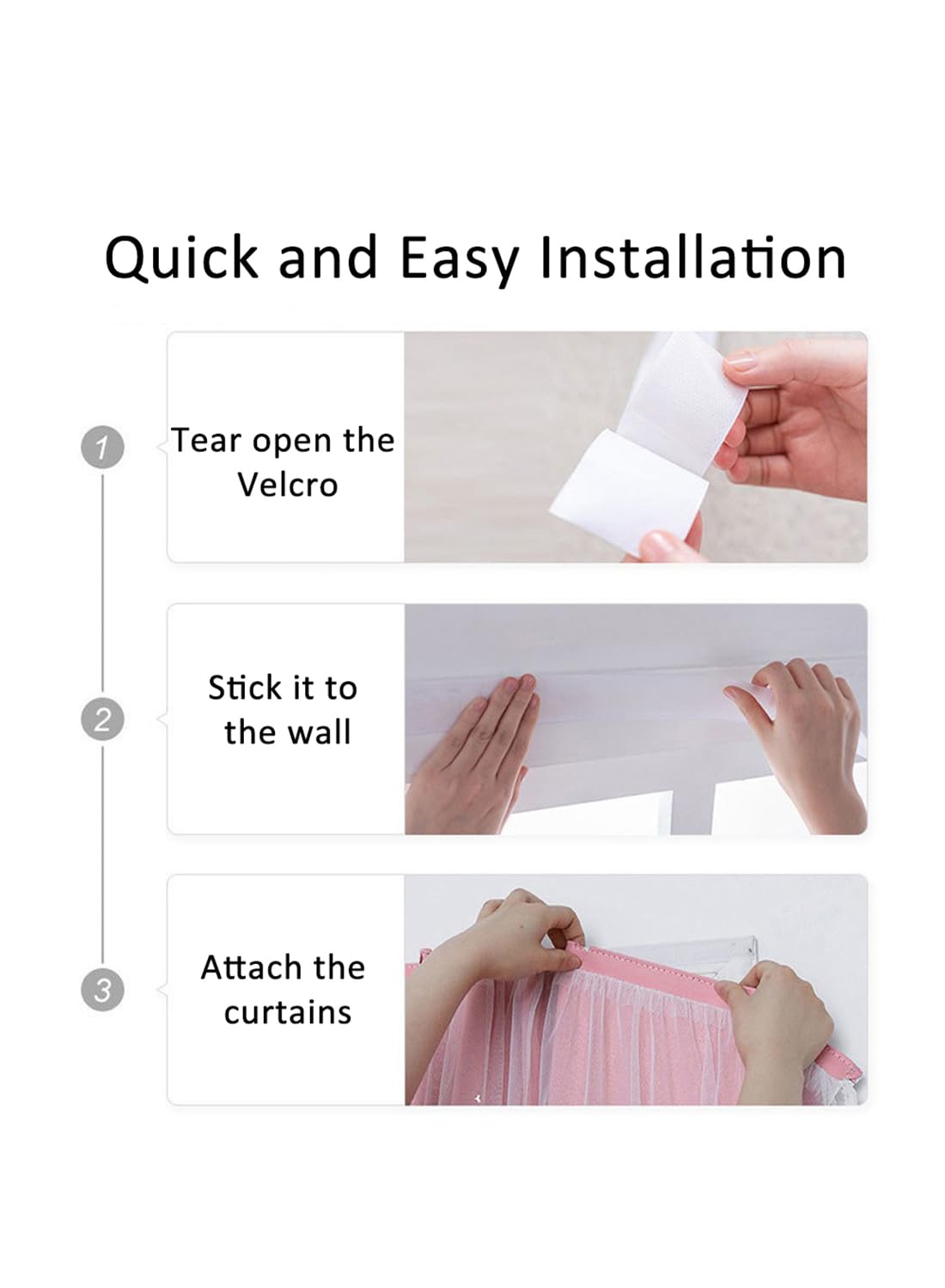 Velcro Blackout Curtains, Without Rods Curtains