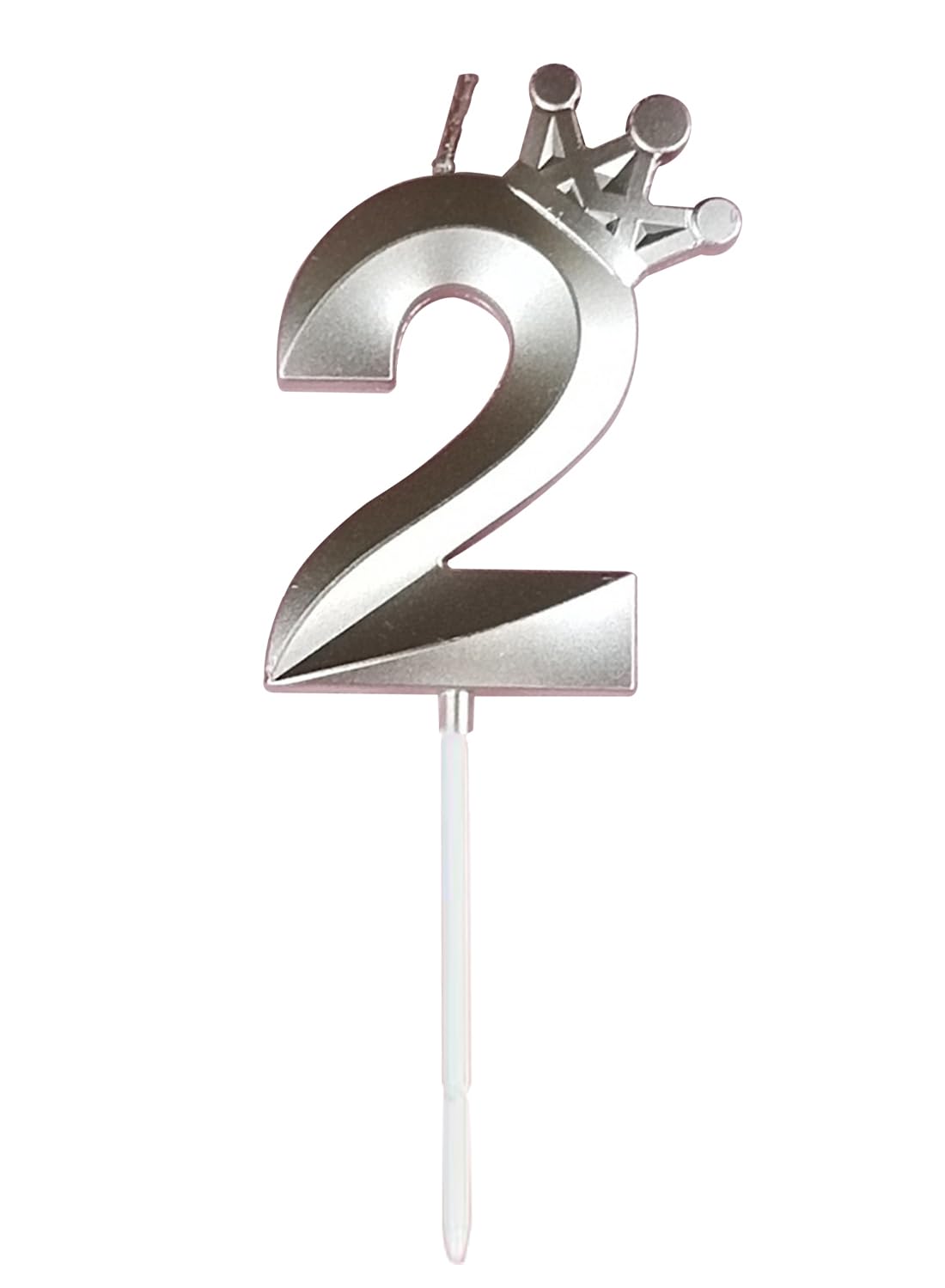l&Wen Birthday Candles Twisted, Long Thin Spiral Candle with Holders for Wedding Party Decorations (6 Pcs, Silver Twisted Collection)