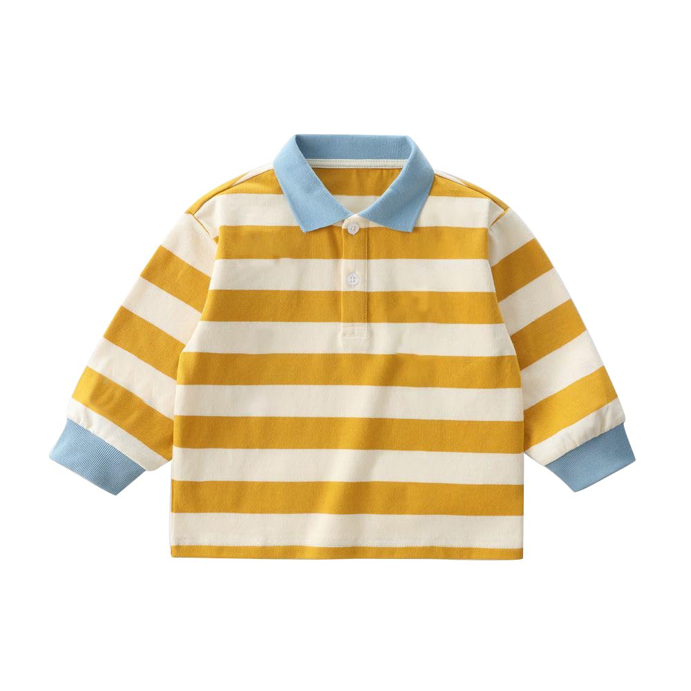 L&Wen Boys Long Sleeve Polo Shirt