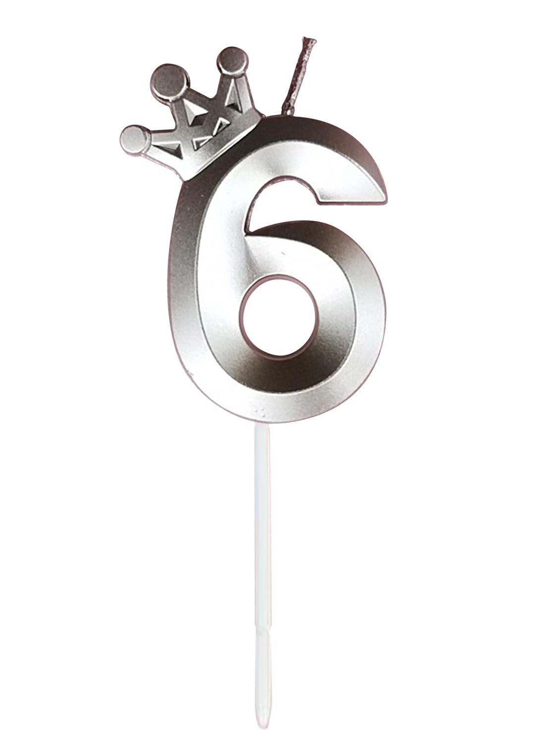 l&Wen Birthday Candles Twisted, Long Thin Spiral Candle with Holders for Wedding Party Decorations (6 Pcs, Silver Twisted Collection)