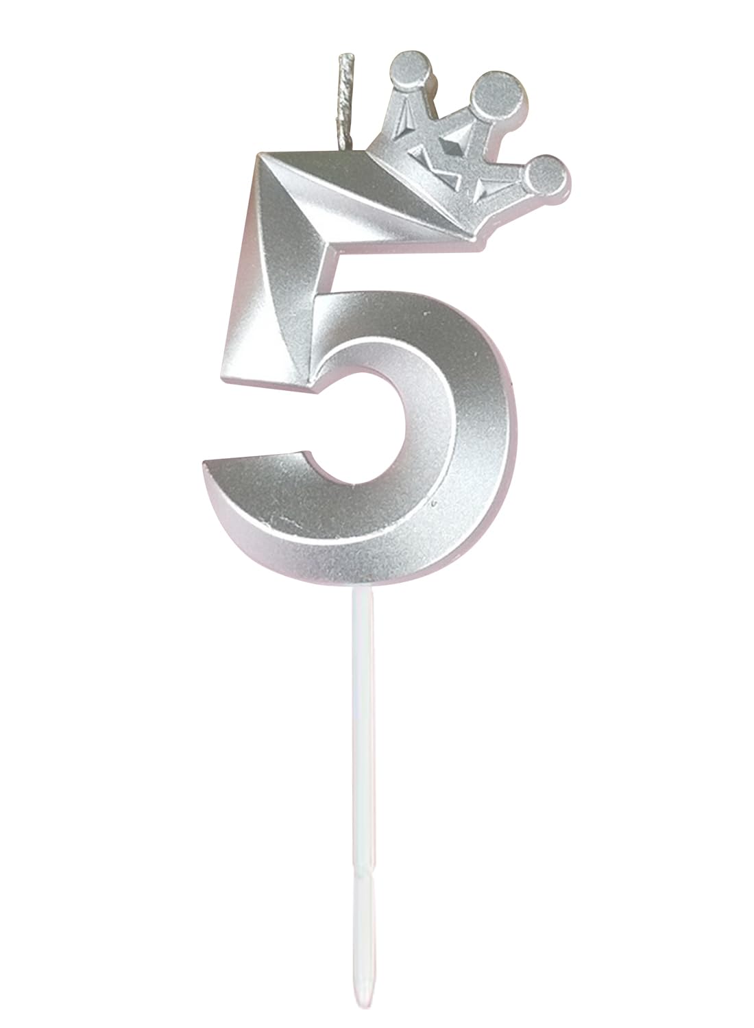 l&Wen Birthday Candles Twisted, Long Thin Spiral Candle with Holders for Wedding Party Decorations (6 Pcs, Silver Twisted Collection)