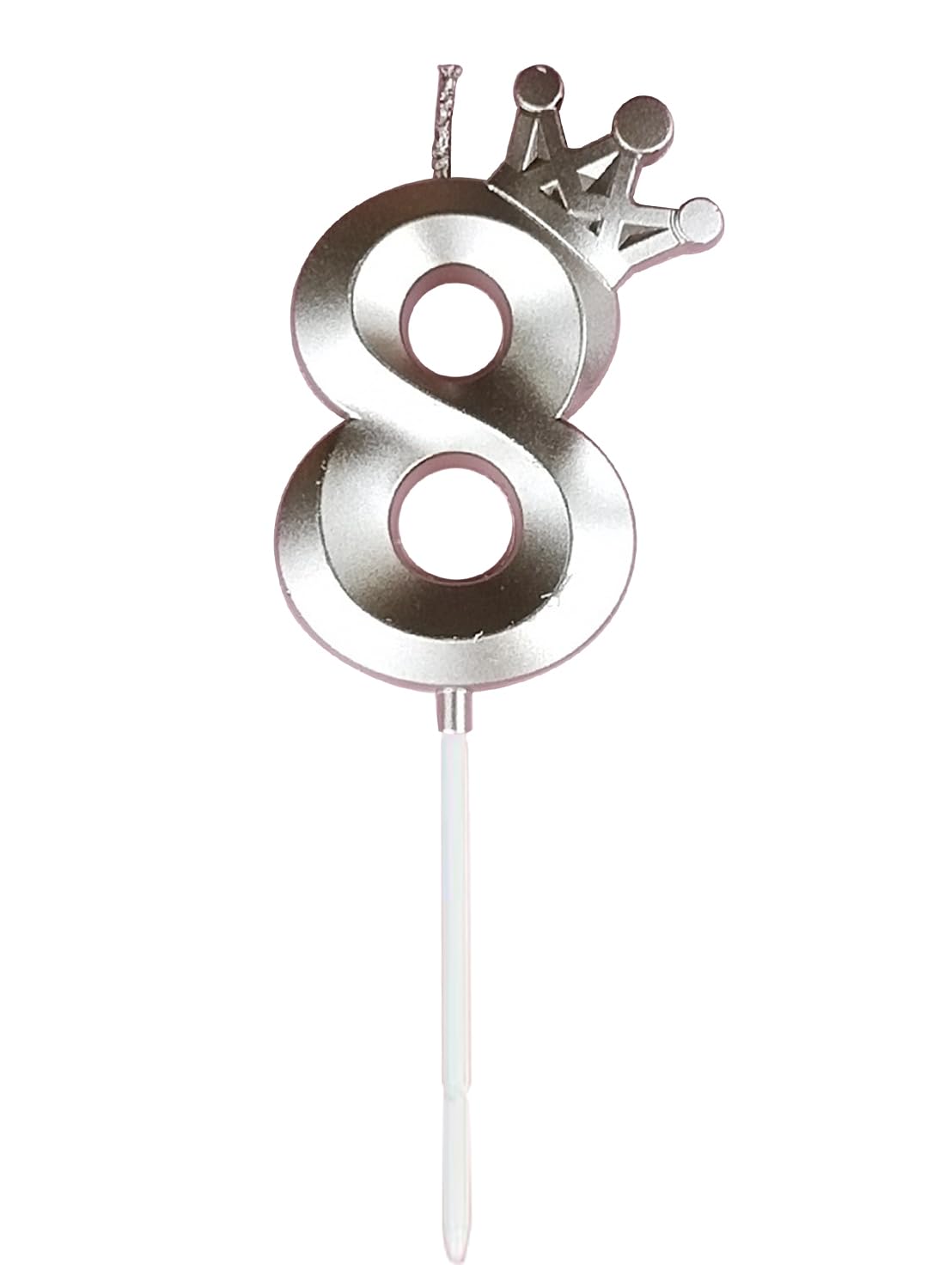l&Wen Birthday Candles Twisted, Long Thin Spiral Candle with Holders for Wedding Party Decorations (6 Pcs, Silver Twisted Collection)