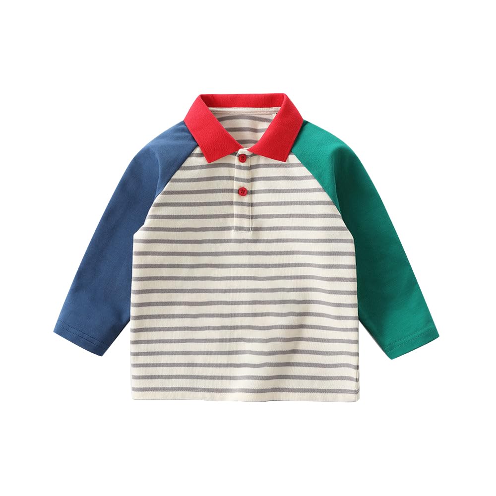 L&Wen Boys Long Sleeve Polo Shirt
