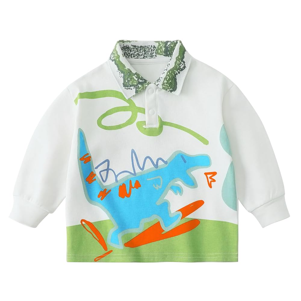 L&Wen Boys Long Sleeve Polo Shirt