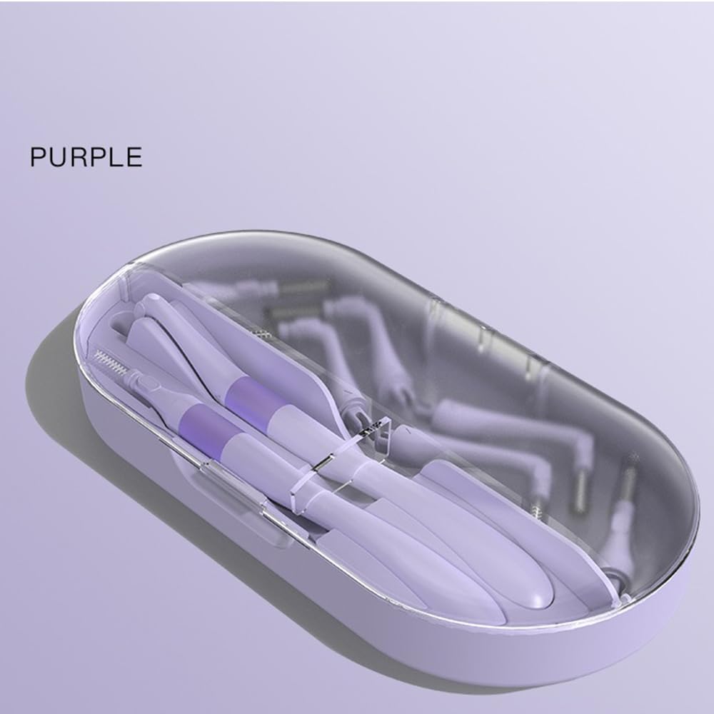 Portable Box L-Type + I-Type Head Interdental Brushes, 18 Pcs 0.8mm-Mixed Pack, Purple