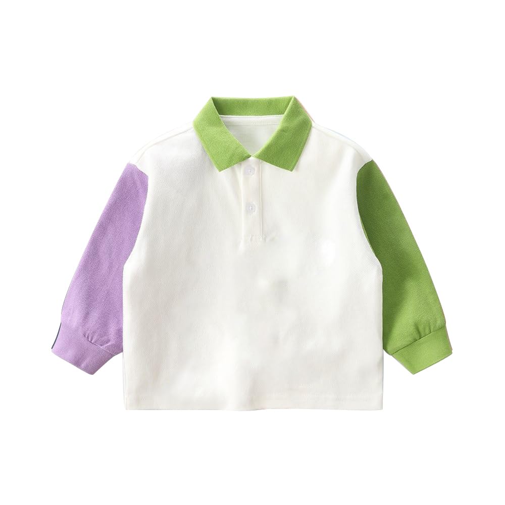 L&Wen Boys Long Sleeve Polo Shirt