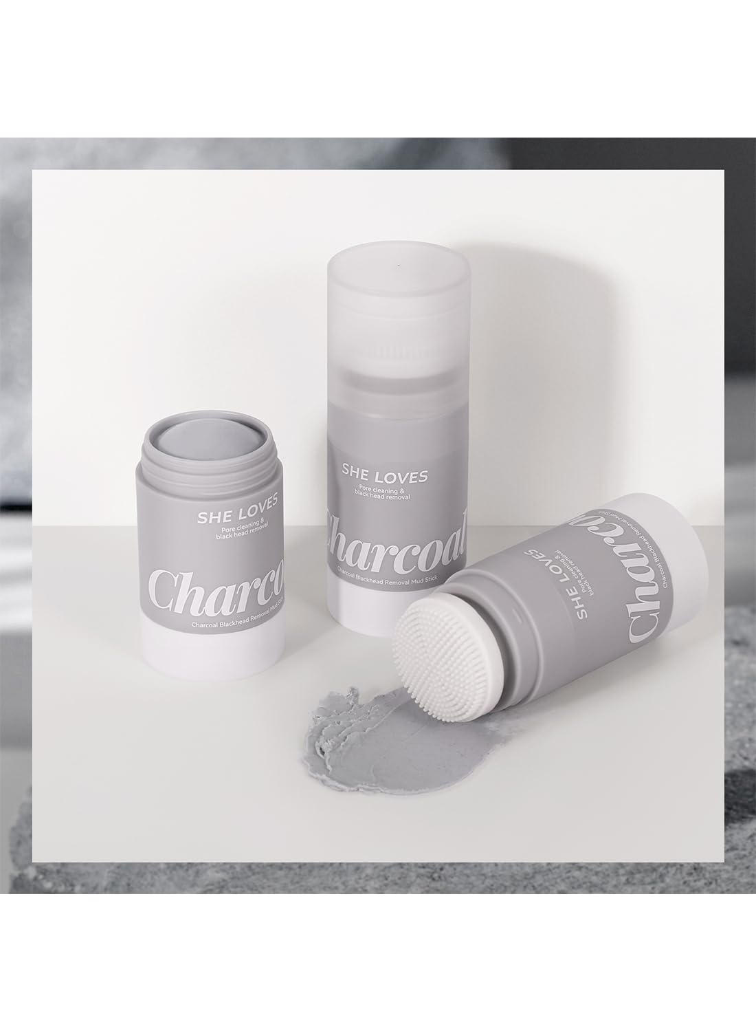 Charcoal Blackhead Removal Mud Stick Oil Control Deep Cleansing Moisturizing Soft Easy to Remove Mild Face Cleansing to Clean Pores and Soften Cuticle and Remove Black Head 33g