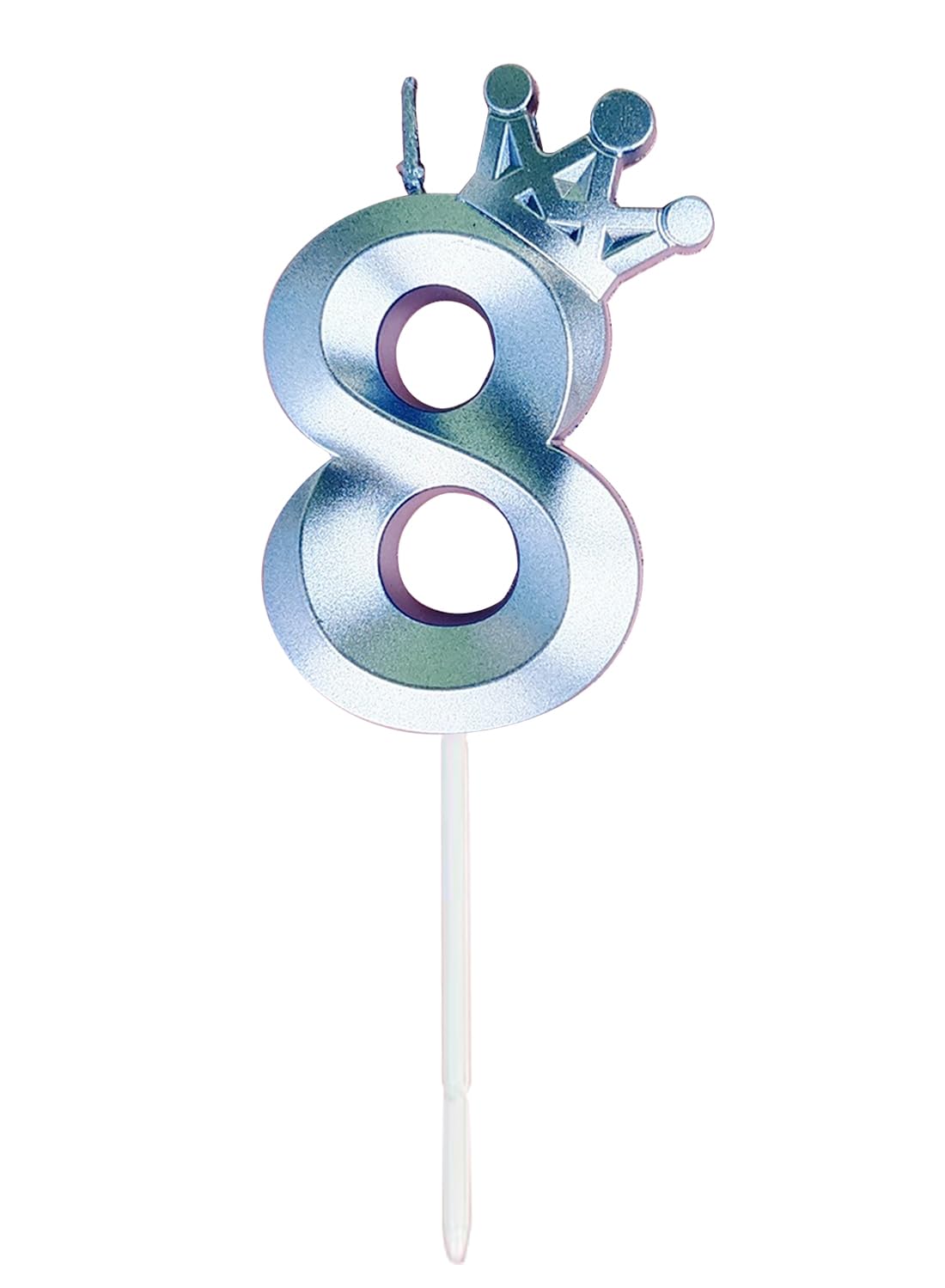l&Wen Birthday Candles Twisted, Long Thin Spiral Candle with Holders for Wedding Party Decorations (6 Pcs, Silver Twisted Collection)