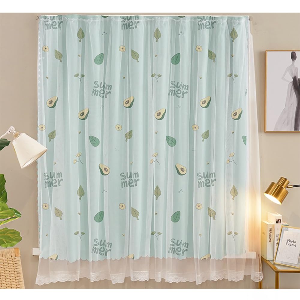 Velcro Double Layer Cartoon Pattern Blackout Curtains,
