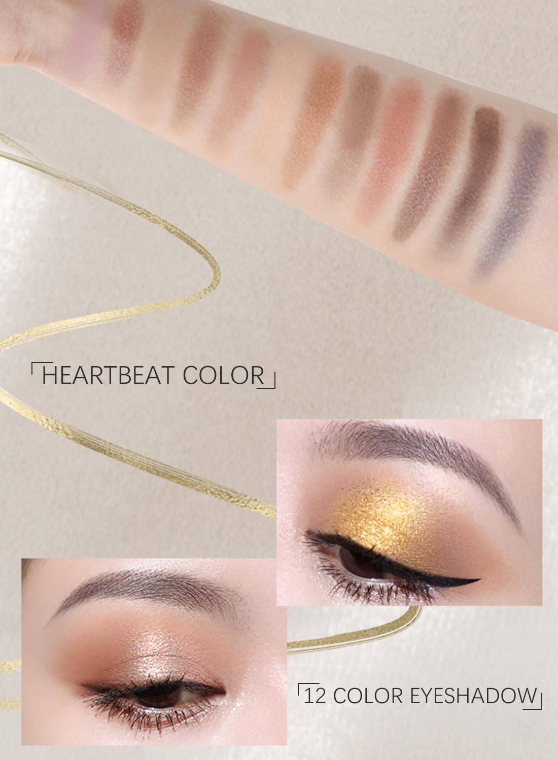 12 Colors Eyeshadow Palette with Matte and Shimmer, Multi Used Powder Eye Shadow