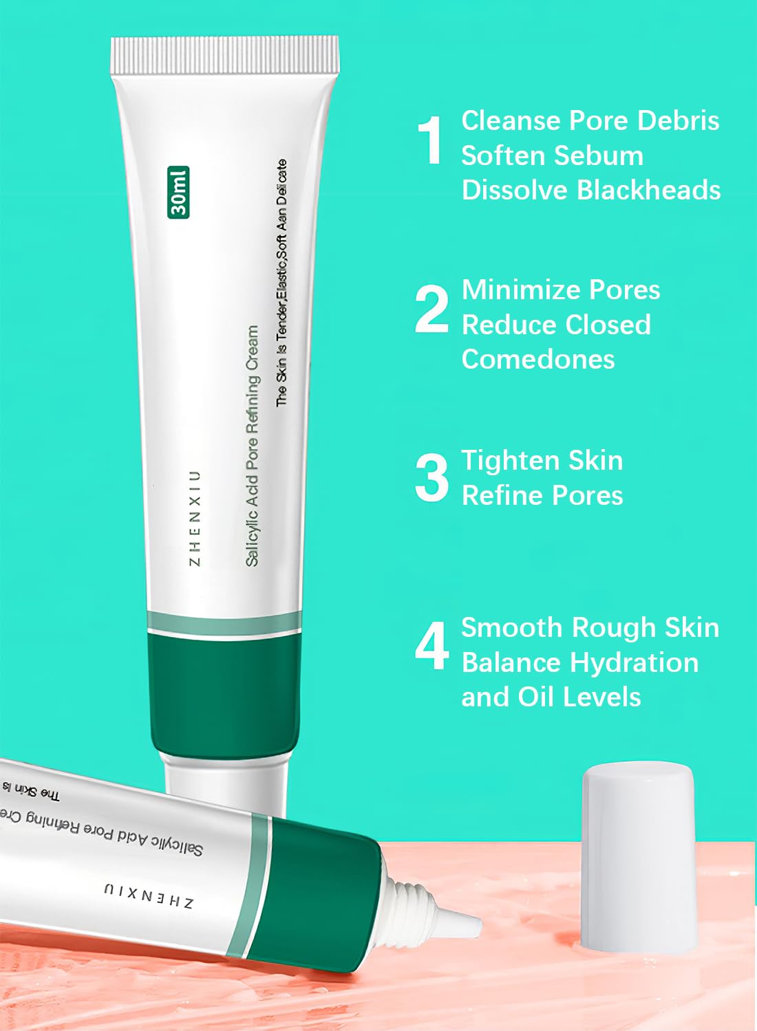 Salicylic Acid Cream, Mild Anti-Aging Facial Serum, Moisturizing Refreshing Acne Treatment, Tighten and Refine Pores, Rejuvenate Skin, Repair Dark Spots 30ml