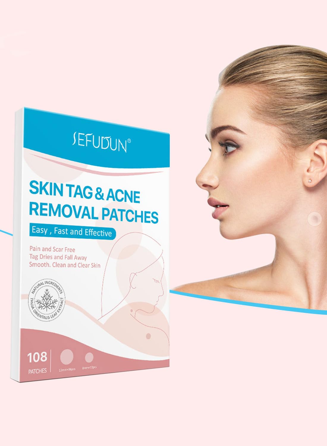 Skin Tag and Acne Removal Patches for Face and Body (108 Pcs)