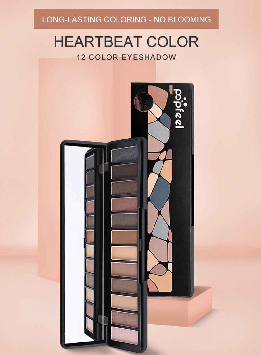 12 Colors Eyeshadow Palette with Matte and Shimmer, Multi Used Powder Eye Shadow