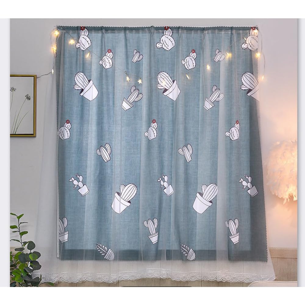 Velcro Double Layer Cartoon Pattern Blackout Curtains,