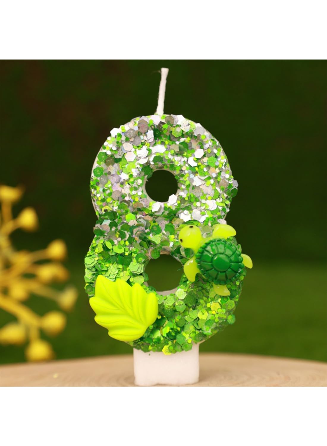 L&wen 7cm Birthday Number Candles for Cake Decoration, Glittery Cake Toppers with Perfect for Kids' Parties, Anniversaries Celebrations