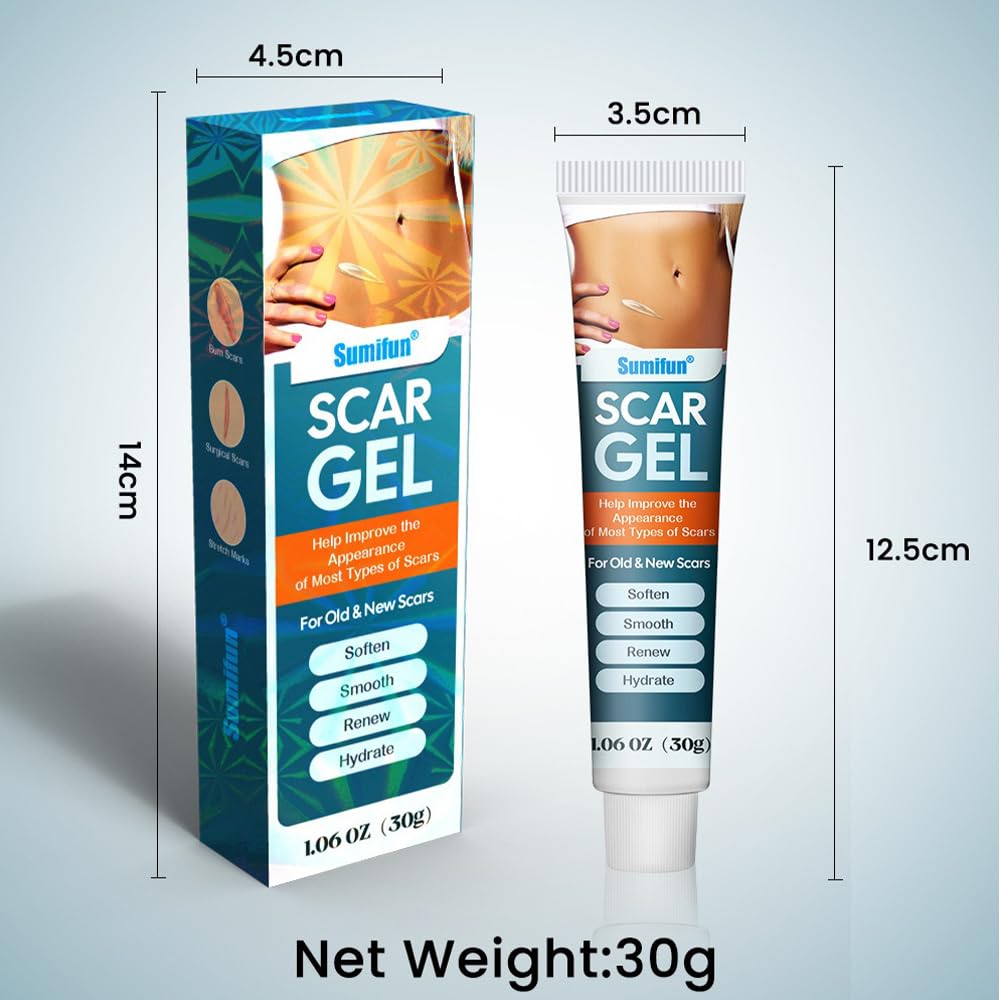 Scar Gel, Advanced Silicone Scar Removal Cream for Old & New Scars, 30g