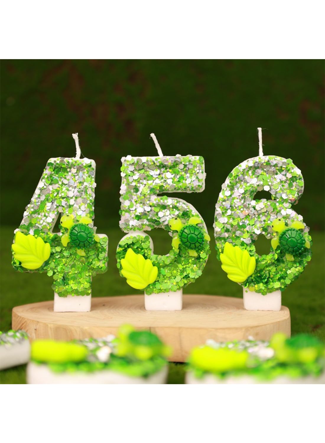L&wen 7cm Birthday Number Candles for Cake Decoration, Glittery Cake Toppers with Perfect for Kids' Parties, Anniversaries Celebrations