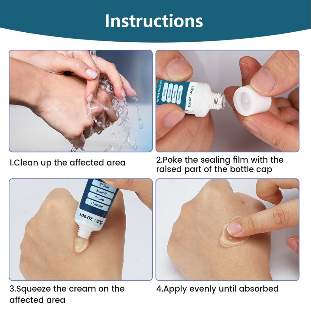 Scar Gel, Advanced Silicone Scar Removal Cream for Old & New Scars, 30g