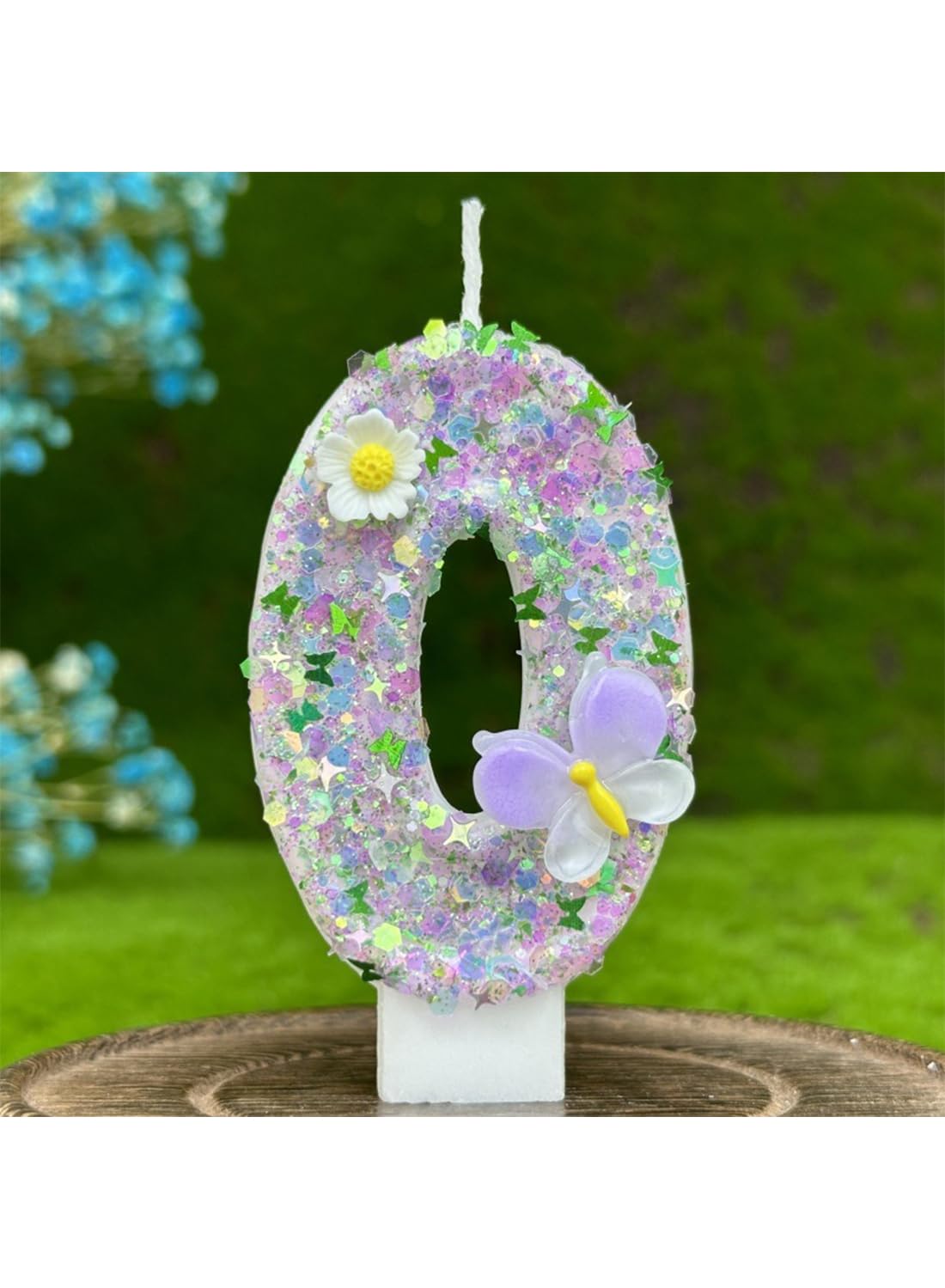 L&wen 7cm Birthday Number Candles for Cake Decoration, Glittery Cake Toppers with Perfect for Kids' Parties, Anniversaries Celebrations