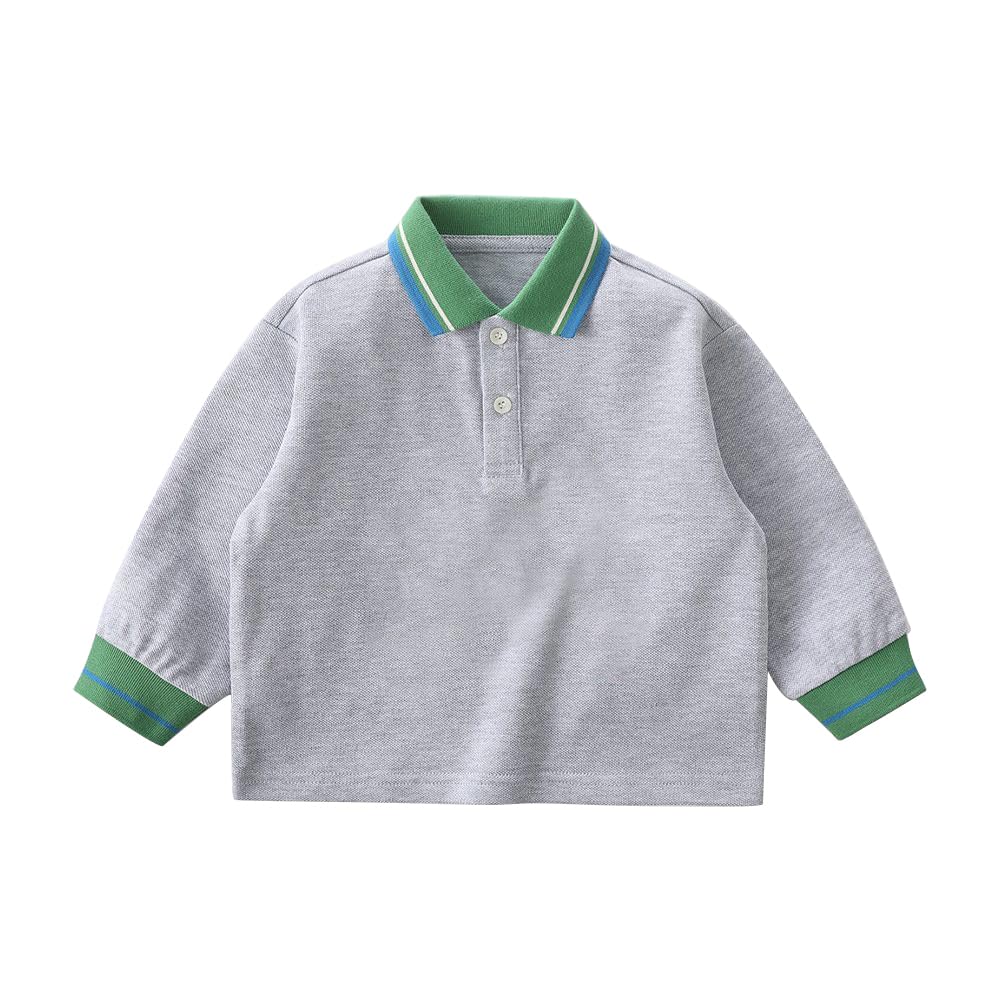 L&Wen Boys Long Sleeve Polo Shirt