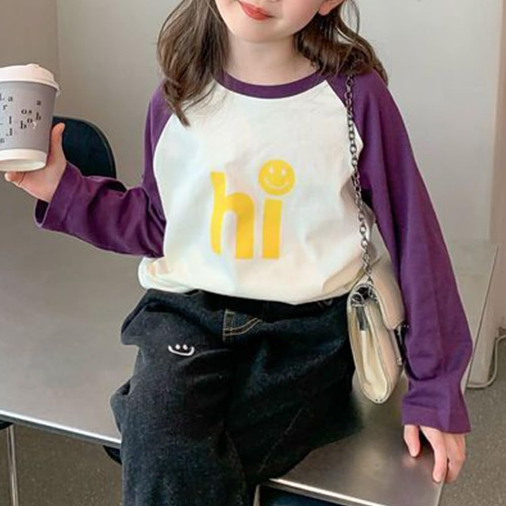 L&Wen Girls Crewneck Raglan Long Sleeves T-shirt