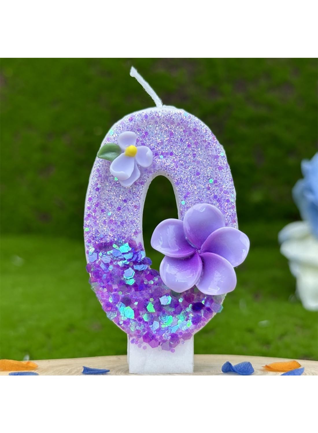 L&wen 7cm Birthday Number Candles for Cake Decoration, Glittery Cake Toppers with Perfect for Kids' Parties, Anniversaries Celebrations