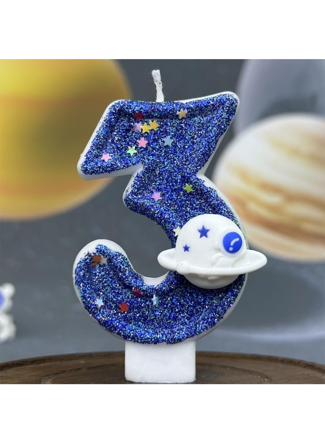 L&wen 7cm Birthday Number Candles for Cake Decoration, Glittery Cake Toppers with Perfect for Kids' Parties, Anniversaries Celebrations