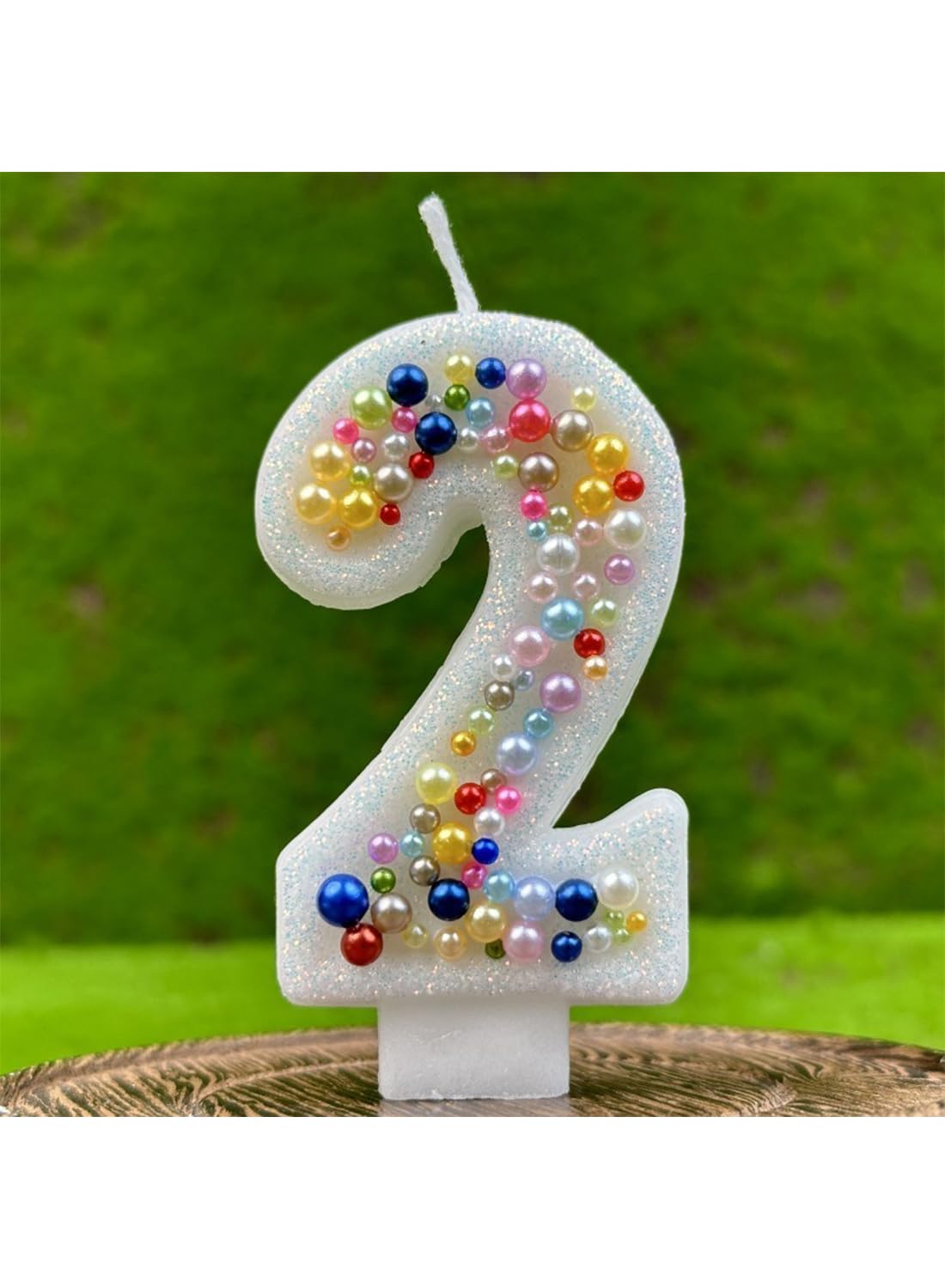 L&wen 7cm Birthday Number Candles for Cake Decoration, Glittery Cake Toppers with Perfect for Kids' Parties, Anniversaries Celebrations