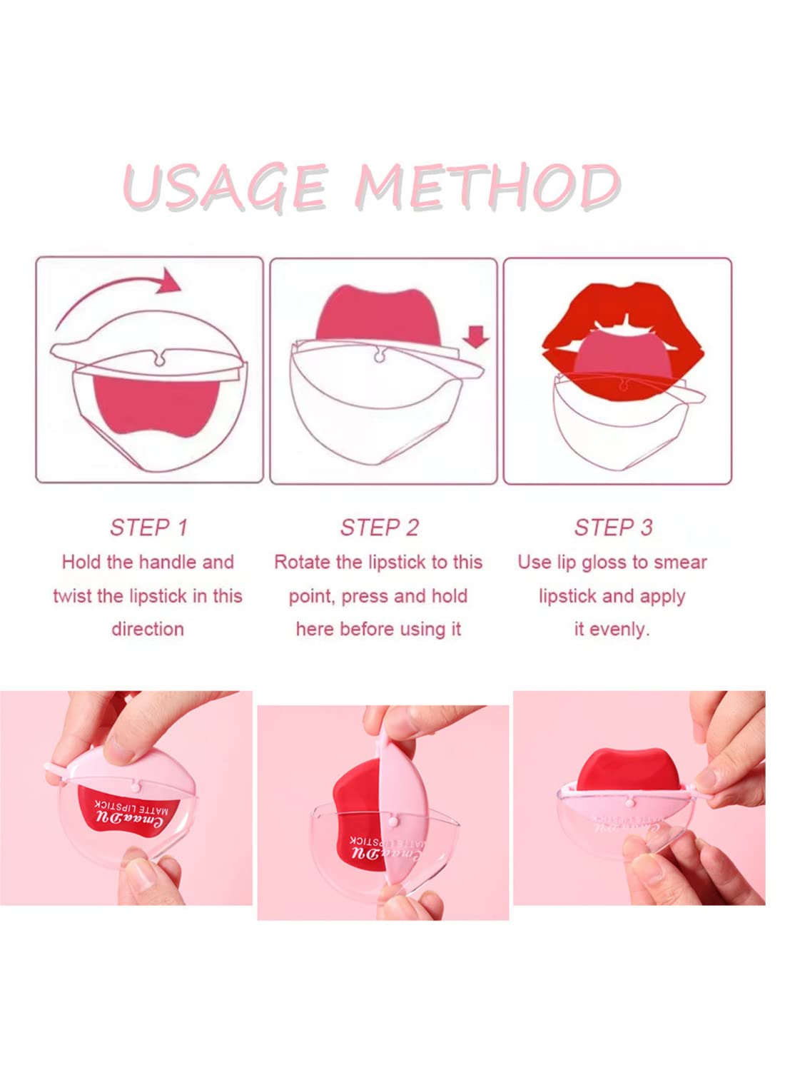 Matte Lipstick, Long Lasting High Pigmented Lip Shape Lazy Lipstick, Matte Velvet Non Sticky Lip Gloss, Waterproof Easy to Color Lazy Lip Makeup for Women