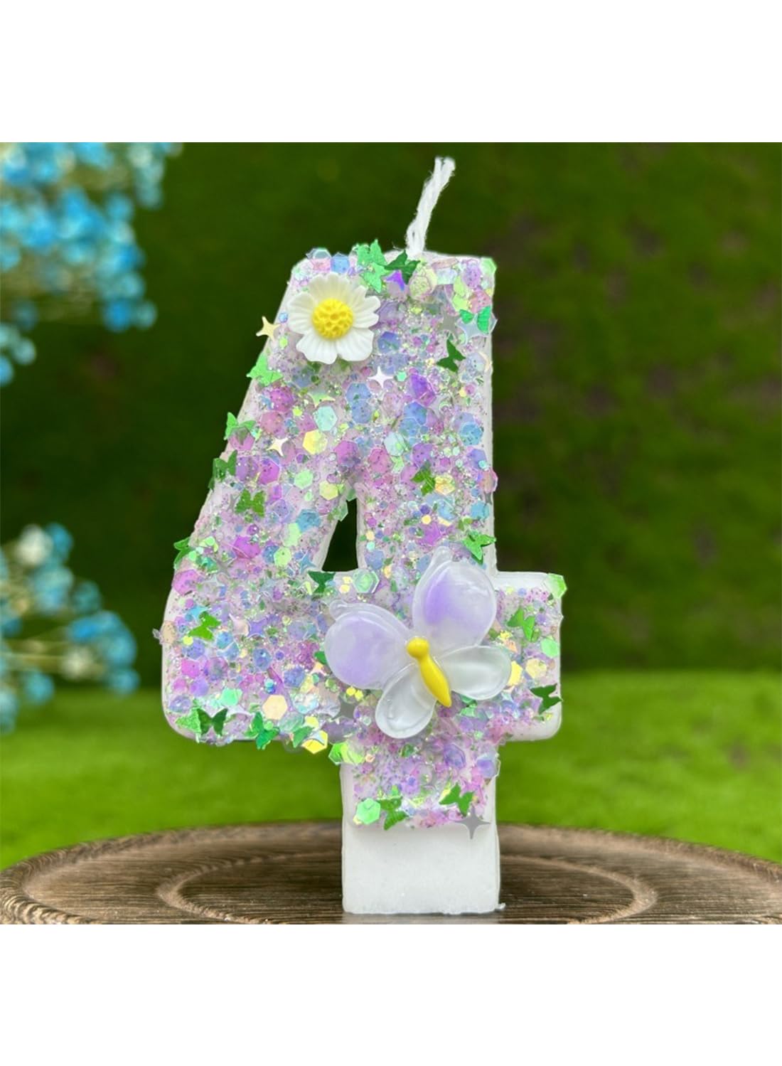 L&wen 7cm Birthday Number Candles for Cake Decoration, Glittery Cake Toppers with Perfect for Kids' Parties, Anniversaries Celebrations