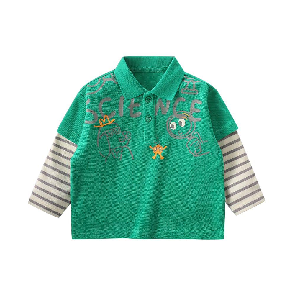 L&Wen Boys Long Sleeve Polo Shirt