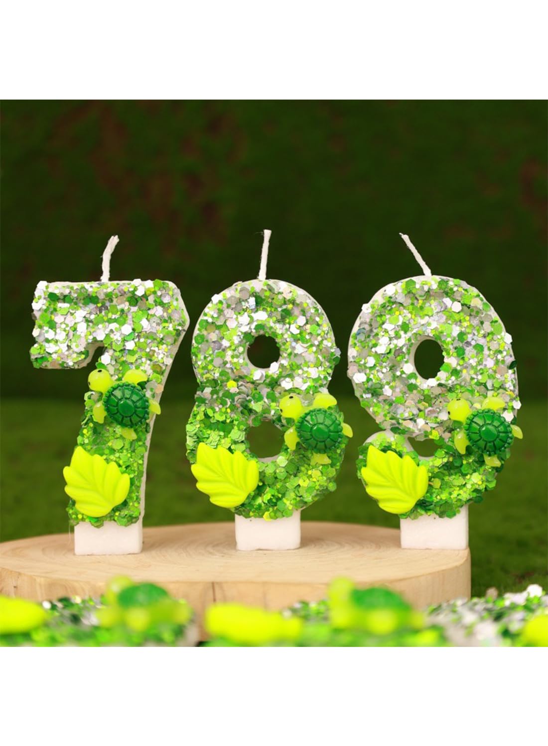L&wen 7cm Birthday Number Candles for Cake Decoration, Glittery Cake Toppers with Perfect for Kids' Parties, Anniversaries Celebrations