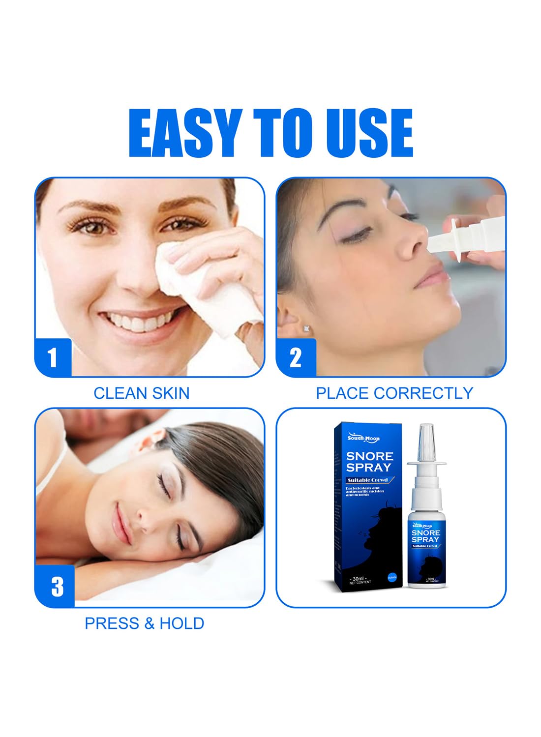 Nasal Spray, Preservative Free Sterile Fast Snoring Relief Nasal Spray - 30ml