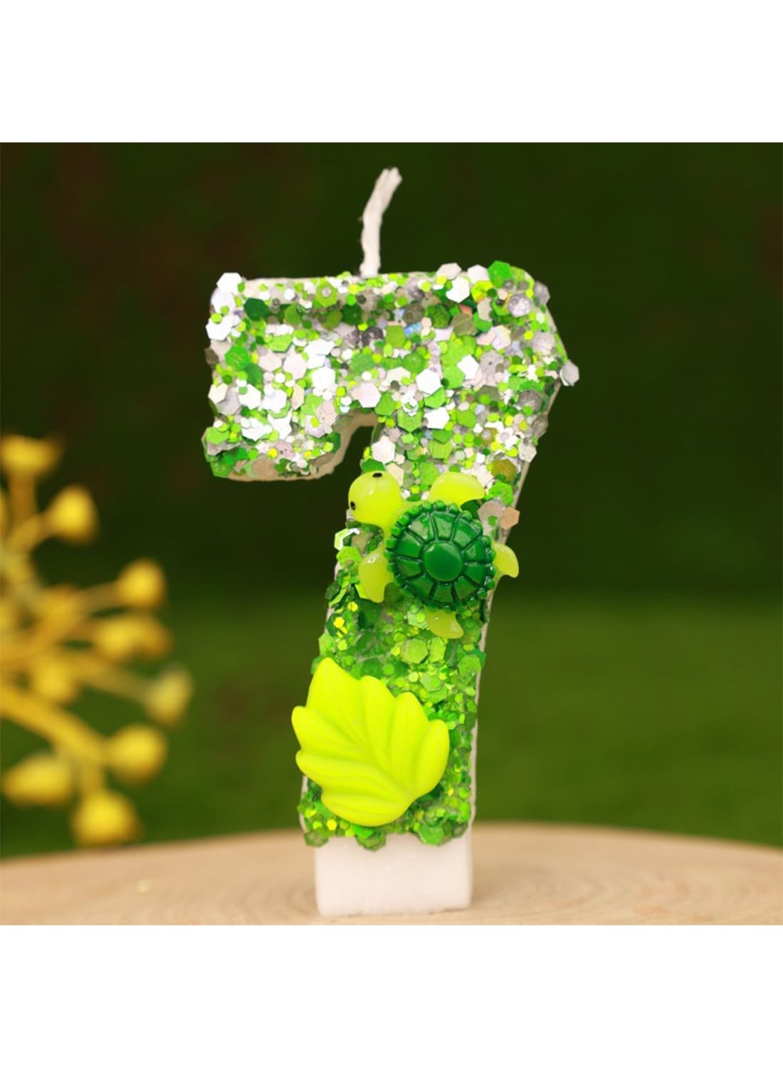 L&wen 7cm Birthday Number Candles for Cake Decoration, Glittery Cake Toppers with Perfect for Kids' Parties, Anniversaries Celebrations