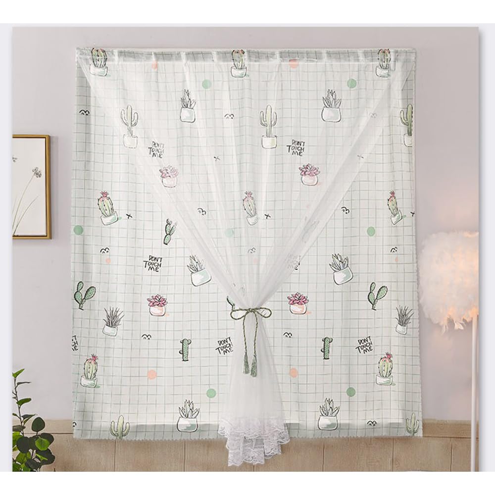 Velcro Double Layer Cartoon Pattern Blackout Curtains,