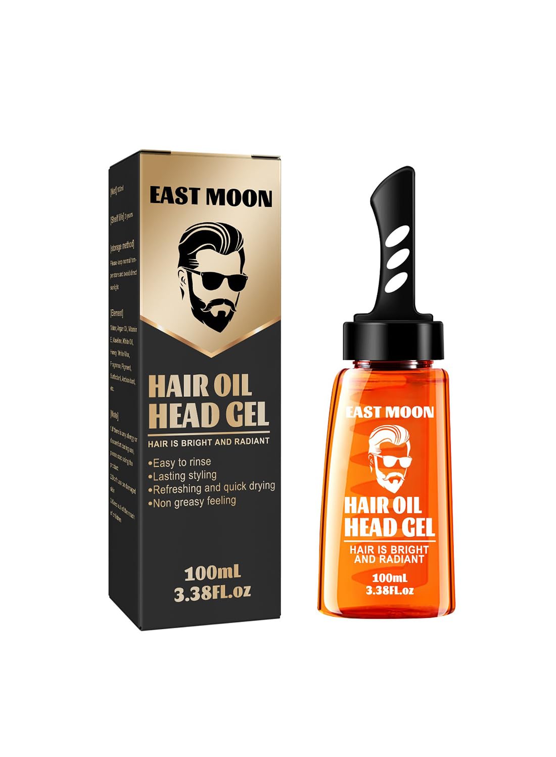 Men Hair Gel, Hair Styling Cream Set Solution with Wide Tooth Comb for Men 100ml