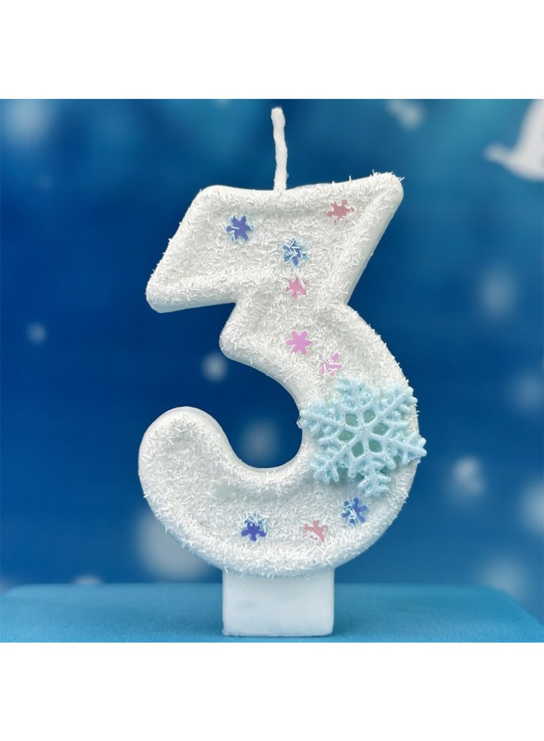 L&wen 7cm Birthday Number Candles for Cake Decoration, Glittery Cake Toppers with Perfect for Kids' Parties, Anniversaries Celebrations