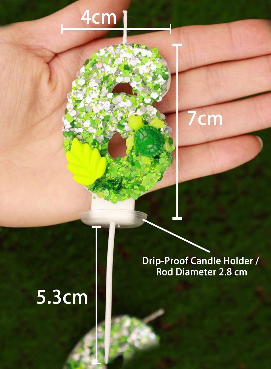 L&wen 7cm Birthday Number Candles for Cake Decoration, Glittery Cake Toppers with Perfect for Kids' Parties, Anniversaries Celebrations