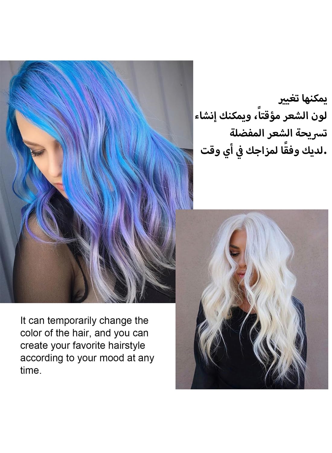 Hair Color Wax, Natural Temporary Hair Dye Styling Cream, Long Lasting Fluffy, Easy to Apply, Washable Instant Hair Color Hairstyle DIY Wax, for Parties Cosplay & Fashion Events 30ml