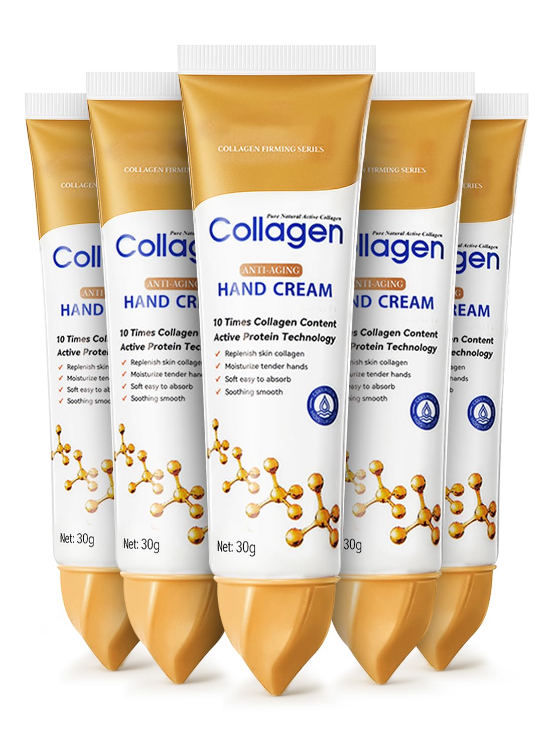 Body Skin Repair, Collagen Anti-Aging Hand Cream, Moisturizing Fast Absorb Hand Lotion to Nourish Dry Rough Skin, 30gX5pcs
