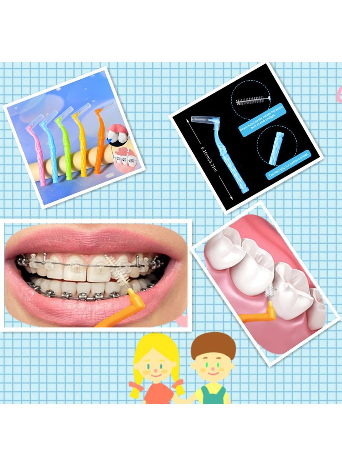L-Shaped Interdental Brushes, Dental Toothpick Floss