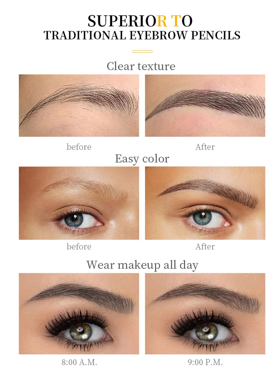 Eyebrow Pen Liquid with Micro-Fork Tip