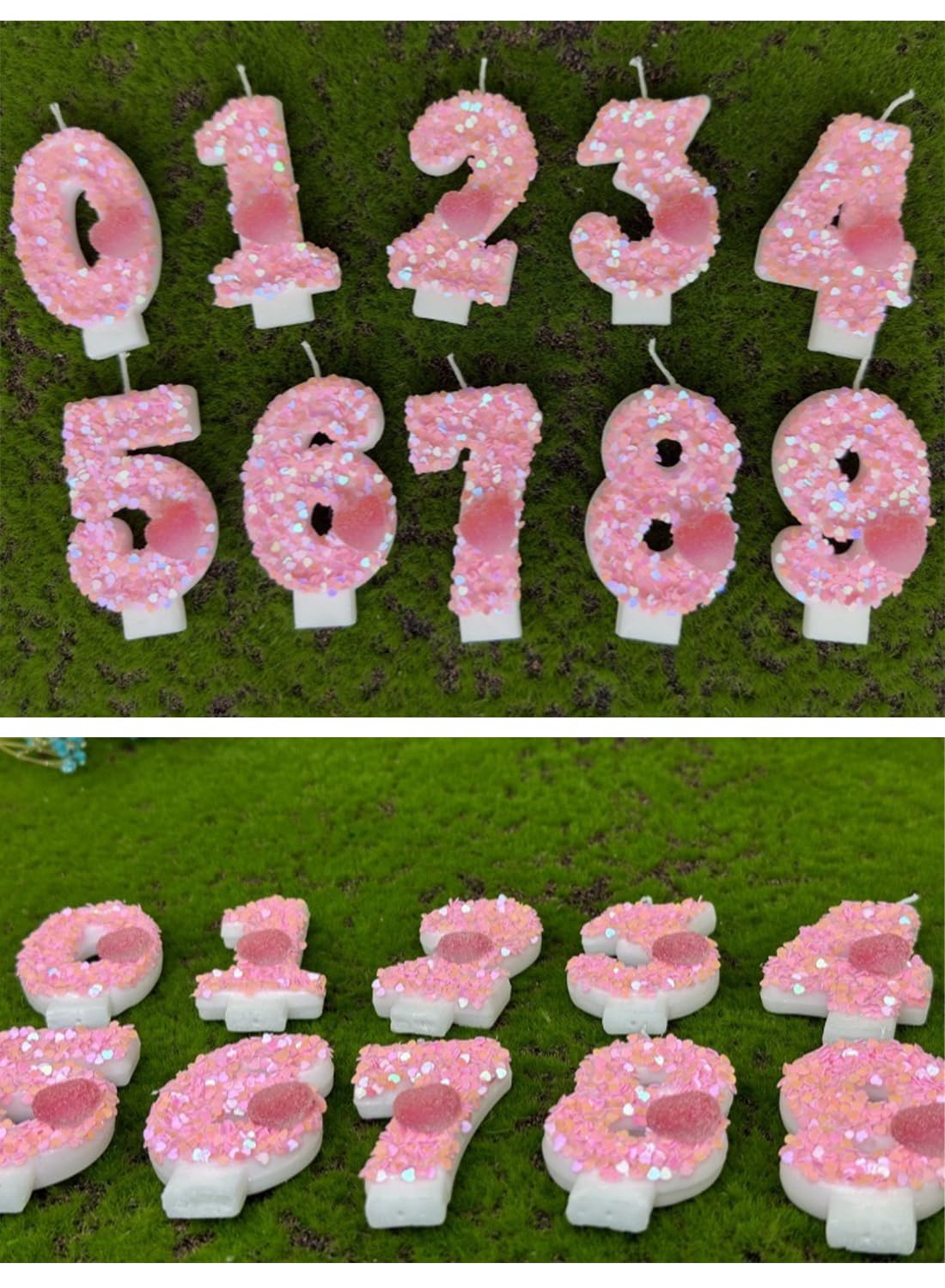 Pink Heart Number Cake Candle
