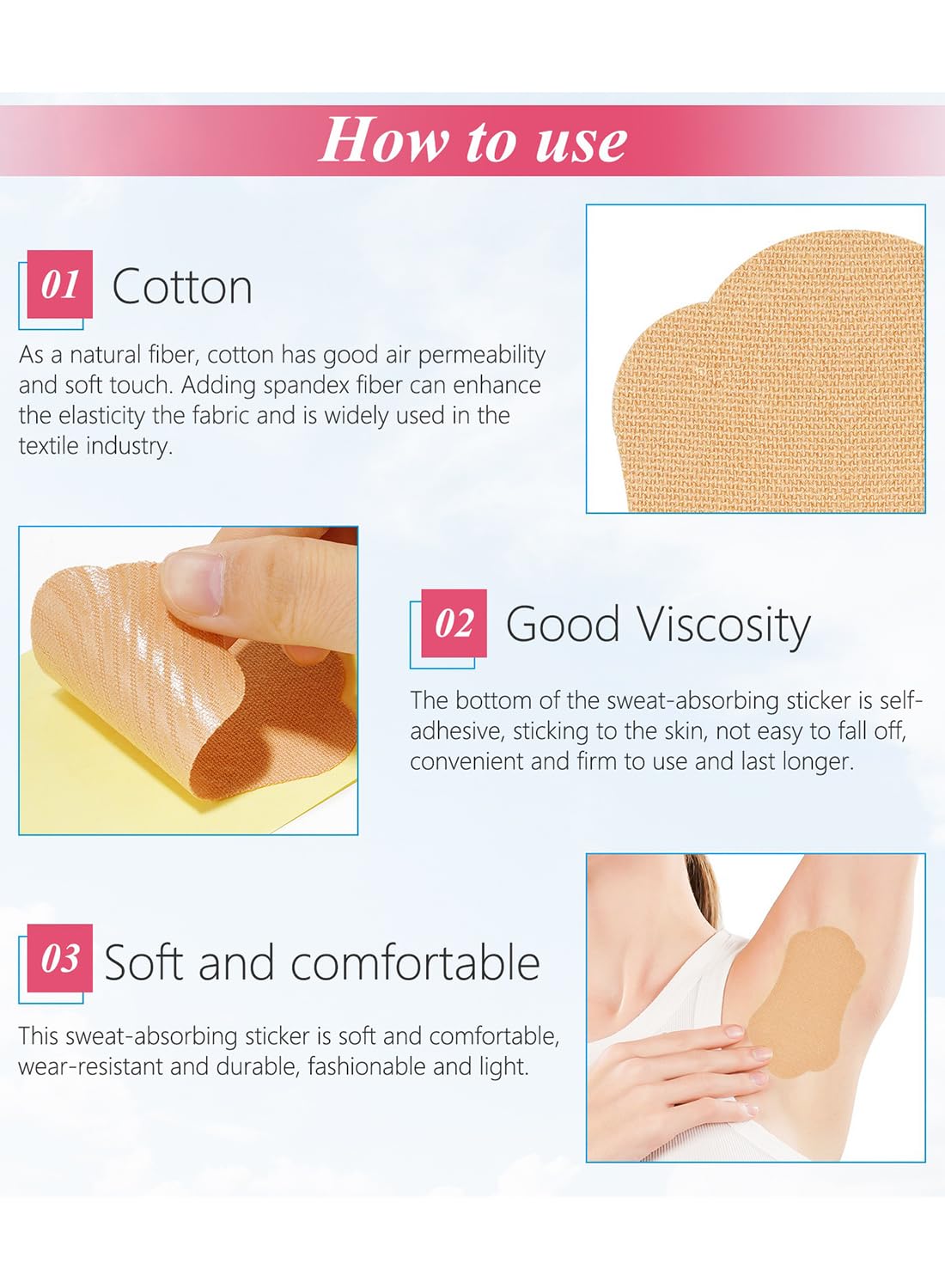 Underarm Sweat Pads, Safe Comfortable Disposable Armpit Antiperspirant Sticker, Invisible Self Adhesive Absorbent Deodorant, Sweat Armpit Protection for Sweating Women & Men 28Pcs