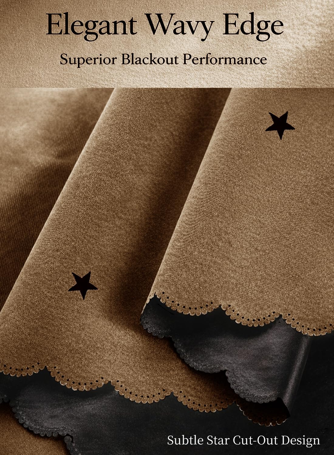 L&wen Star Blackout Curtains with Sheer, Drapes Grommet Room Darkening Curtain for Bedroom