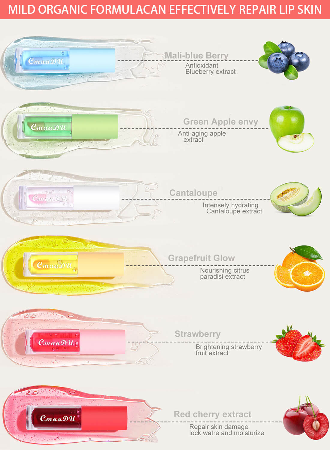 Cmaadu Color Change Lip Plumper 6Pcs