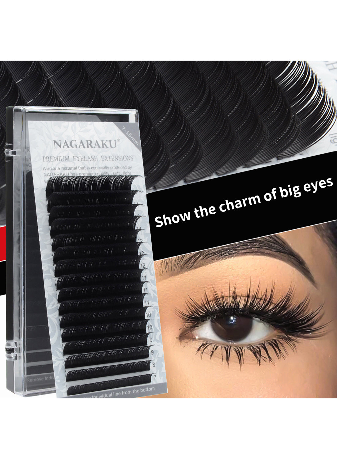 NAGARAKU Fake False Eyelashes Grafting (7mm-15mm Mix)
